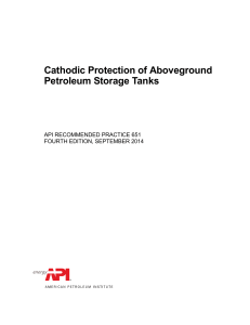 Cathodic Protection of Petroleum Storage Tanks - API 651