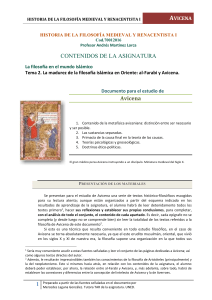 Avicena: Filosofía Medieval y Renacentista - Material de Estudio