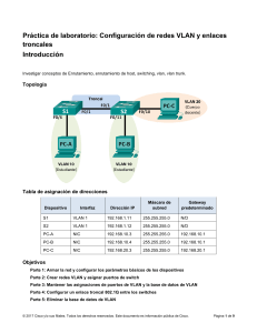 Configuración VLAN y Enlaces Troncales: Práctica de Laboratorio