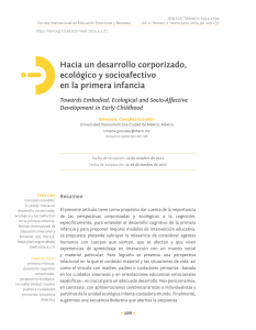 Desarrollo Corporizado, Ecológico y Socioafectivo en la Infancia