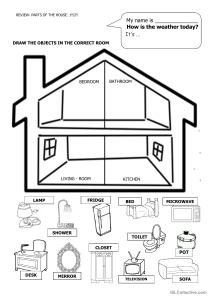 Parts of the House Worksheet: Elementary English