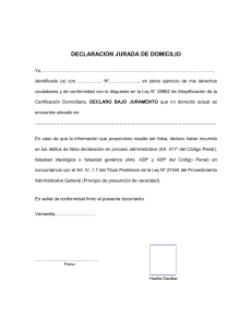 Declaracion Jurada de Domicilio