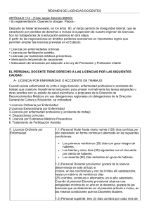 RÉGIMEN DE LICENCIAS DOCENTES