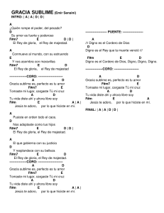 Gracia Sublime: Letra y Acordes (Emir Sensini)