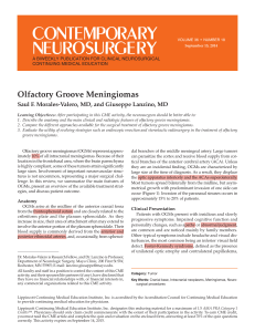 Olfactory Groove Meningiomas: Diagnosis & Treatment