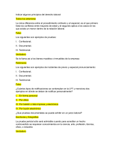 Cuestionario Derecho Laboral: Ley Federal del Trabajo