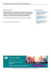 Geotechnical Risk Assessment in Uncontrolled Caving Mining