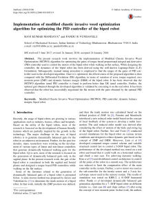 Implementation of modified chaotic invasive weed optimization algorithm for optimizing the PID controller of the biped robot