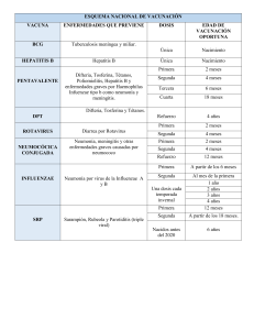 Esquema Nacional de Vacunación: Vacunas y Enfermedades