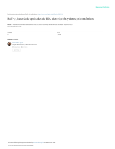 Batería de Aptitudes BAT-7: Propiedades Psicométricas y Descripción