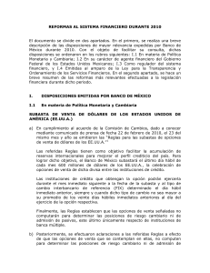 Reformas al Sistema Financiero Mexicano 2010: Banco de México