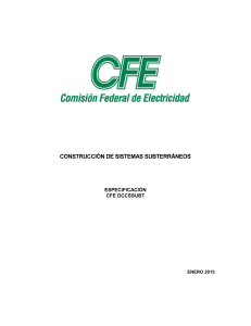 Especificación CFE Construcción Sistemas Subterráneos