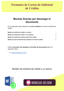 Formatos de Cartas de Solicitud de Crédito