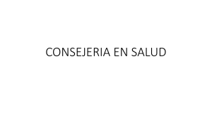 Consejer&iacute;a en Salud: Definici&oacute;n, Tipos y Modelos de Intervenci&oacute;n