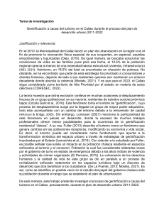 Gentrificación y Turismo en Callao: Plan de Desarrollo Urbano