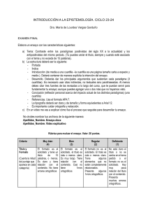 Examen de Epistemología: Positivismo vs. Antipoitivismo