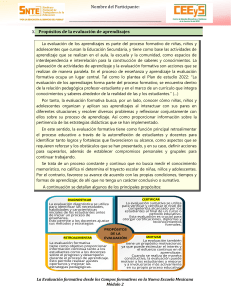 FICHA X. Propósitos de la evaluación de aprendizajes