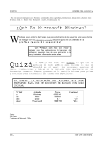 Ejercicio Microsoft Windows: Formato y Tablas