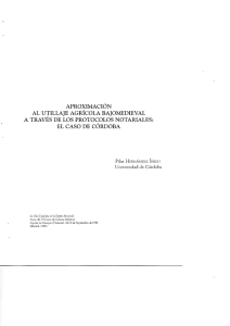 Aproximación al utillaje agrícola bajomedieval a través de los Protocolos Notariales, el caso de Córdoba