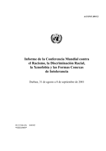 Informe Conferencia Mundial contra el Racismo, Durban 2001