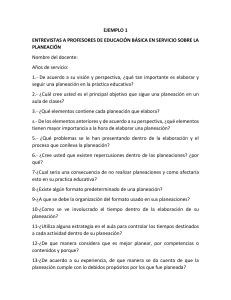 Entrevistas a Profesores sobre Planeación Educativa