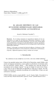 Historia de Ecuaciones Diferenciales Ordinarias