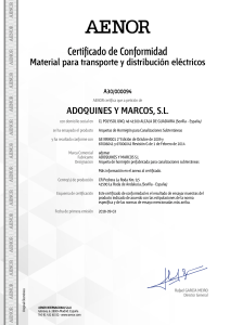 Certificado de Conformidad AENOR Arquetas Hormigón