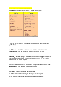 Estructura del Balance: Activo, Pasivo y Finanzas