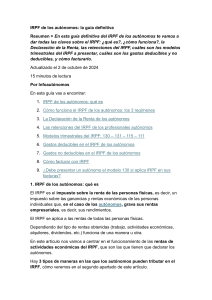 Guía IRPF Autónomos: Declaración, Retenciones y Gastos