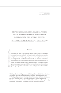 Autismo Infantil: Teorías e Intervención