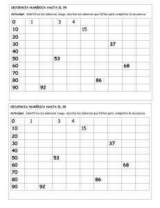 Secuencias Num&eacute;ricas hasta el 99