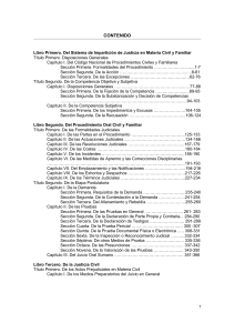 Tabla de Contenido: Justicia Civil y Familiar