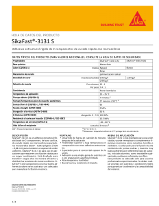 Hoja de Datos SikaFast®-3131 S: Adhesivo Estructural