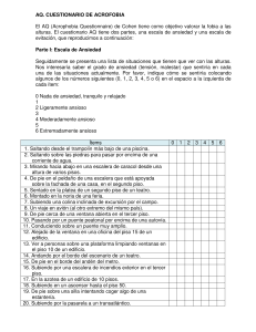 Cuestionario de Acrofobia: Escala de Ansiedad y Evitación