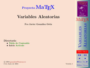 Variables Aleatorias: Proyecto MaTEX 2º Bachillerato