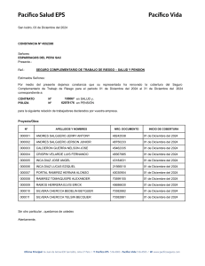 Constancia Seguro Trabajo Riesgo ESPARRAGOS PERU