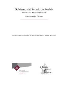 Plan Municipal de Desarrollo San Andrés Cholula 2021-2024