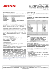 Ficha Técnica LOCTITE NonFlammable Electrical Contact Cleaner