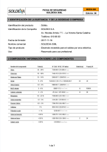 Ficha de Seguridad SOLDEXA 308L