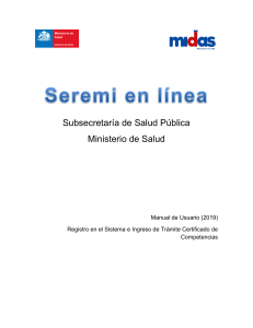 Manual de Usuario Seremi en Línea: Certificación Auxiliar Farmacia