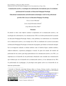 Comunicación Asertiva y TICs en Pedagogía-Psicología