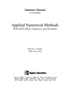 Solutions Manual for Applied Numerical Methods with MATLAB