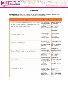 Actividad Docente Inolvidable: Dimensiones y Parámetros