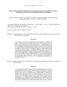 Reducción de PCE y Cr(VI) con Fe(0) y Bioestimulación