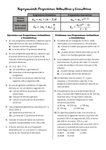 Progresiones Aritméticas y Geométricas: Ejercicios