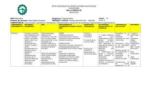 Plan de Área Trigonometría Grado 10