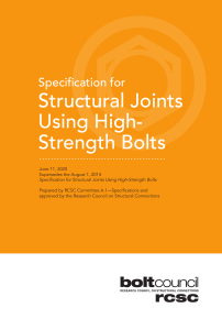 Structural Joints Using High-Strength Bolts Specification