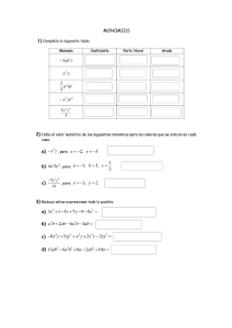 Monomials Worksheet: Algebra Practice