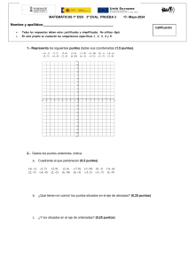 Examen Matemáticas 1º ESO: Funciones y Coordenadas