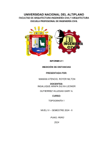 Informe de Medición de Distancias en Topografía
